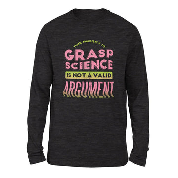 Not A Valid Argument Men/Unisex Drop Shoulder Sweatshirt in Dark Grey Heather color
